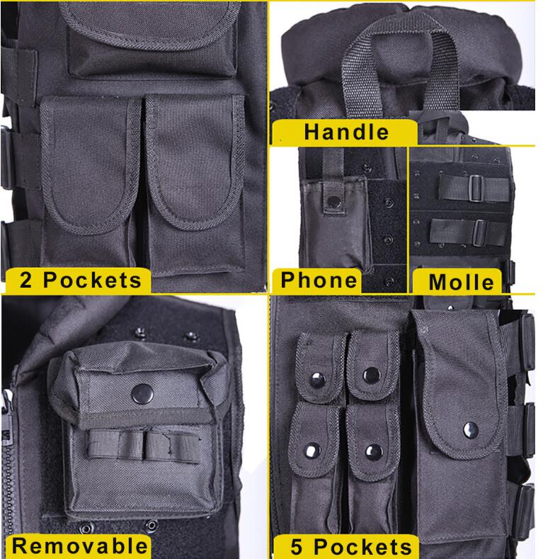 Tactical Vest Black Mens Military Hunting Vest Angelwarriorfitness.com