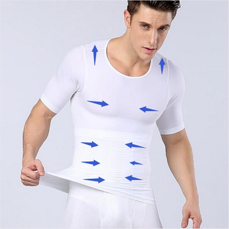 Male Chest Compression T-shirt Fitness Hero Belly Buster Slimming Angelwarriorfitness.com