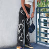 Love graffiti women high waist straight slim jeans Angelwarriorfitness.com