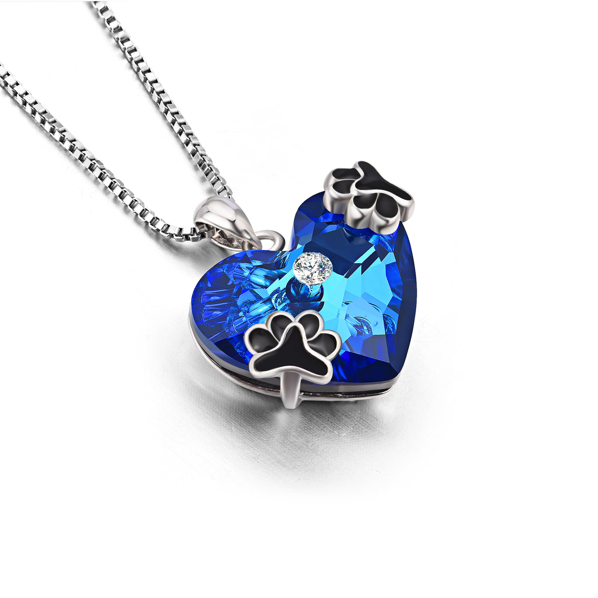Blue Crystal Pendant 925 Silver Necklace Angelwarriorfitness.com