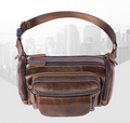 Men's waist bag with leather on the top Angelwarriorfitness.com
