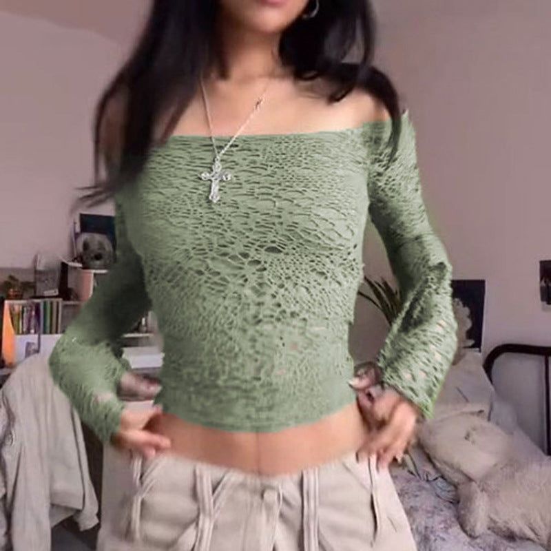 Spice Girls Off-the-shoulder Slim Bottoming Blouse Crop Top Angelwarriorfitness.com