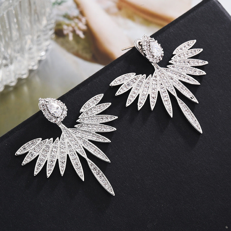 Zircon earrings angel wings earrings Angelwarriorfitness.com