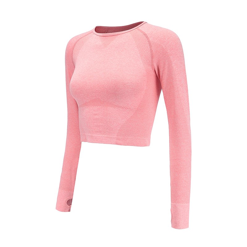 Seamless Yoga Shirts For Women Vital Seamless Long Sleeve Crop Top Thumb Hole Fitted Gym Top Shirts Workout Running Clothes Angelwarriorfitness.com