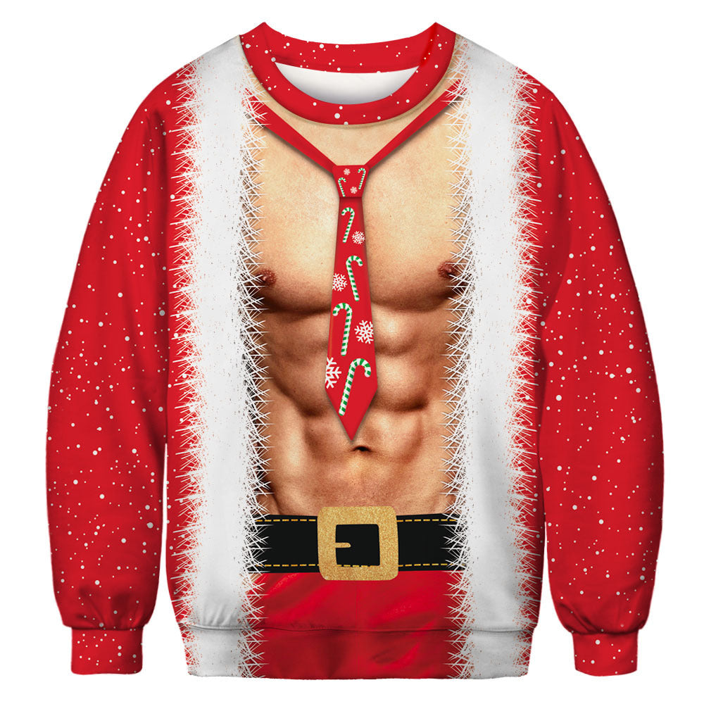 Unisex Ugly Christmas Sweatshirt Men Women 3D Digital Printed Long Sleeve Crewneck Pullover Shirts Angelwarriorfitness.com