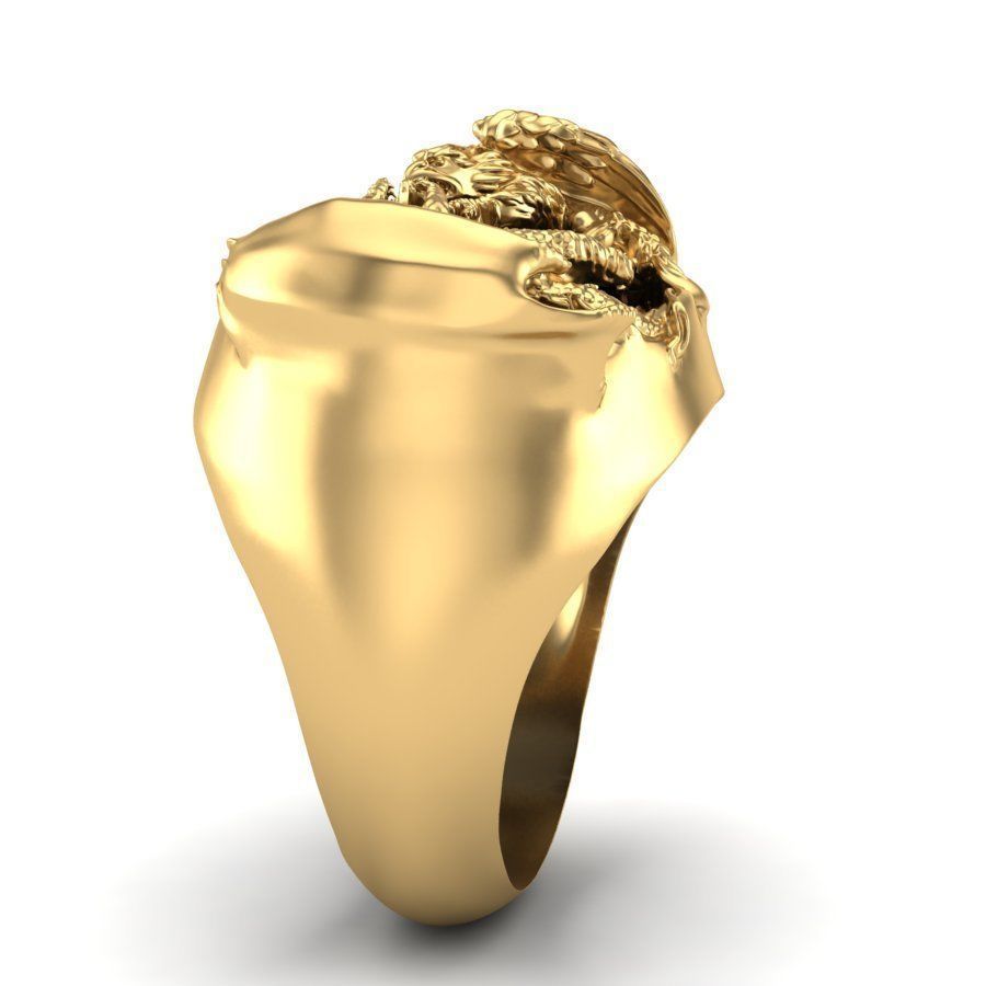 Golden Western Dragon Ring Angelwarriorfitness.com
