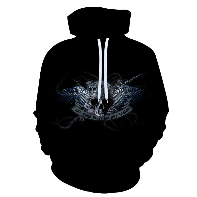 Blue Skull 3D Digital Printing Hoodie Pocket Pullover Sweater Men Angelwarriorfitness.com