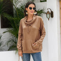 Women's Cashmere Loose Long Sleeve Solid Color Pullover Sweater Angelwarriorfitness.com