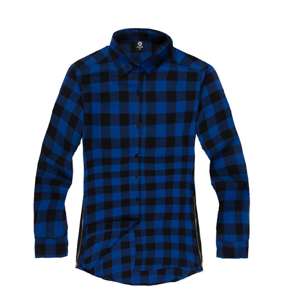 Mens Fashion Hip Hop Shirts Streetwear Urban Clothing Hiphop Men Clothes Plaid Zipper Shirt Angelwarriorfitness.com