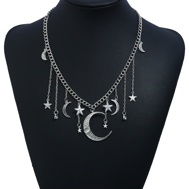 Star Moon Lady Short Necklace Angelwarriorfitness.com