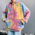 Tie-dye hoodie with loose hoodie Angelwarriorfitness.com