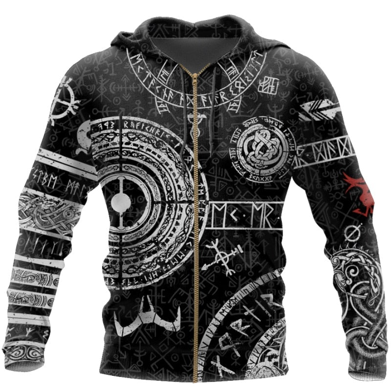 Viking Odin Tattoo D Printed Men hoodies Harajuku Fashion Angelwarriorfitness.com