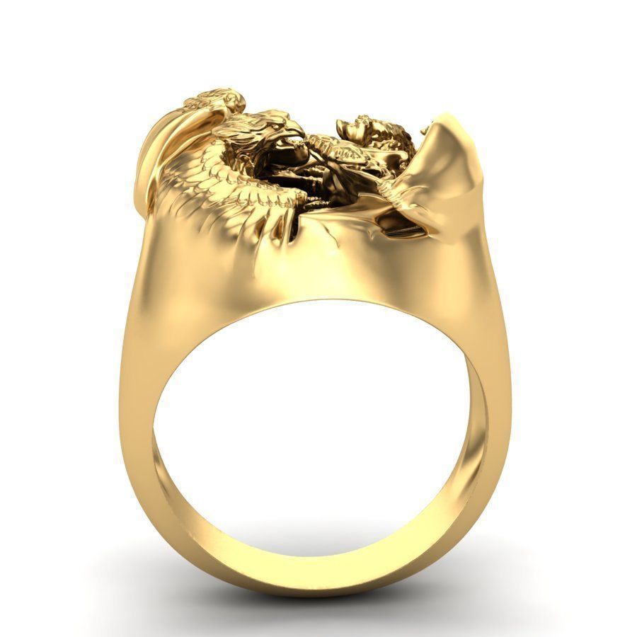 Golden Western Dragon Ring Angelwarriorfitness.com