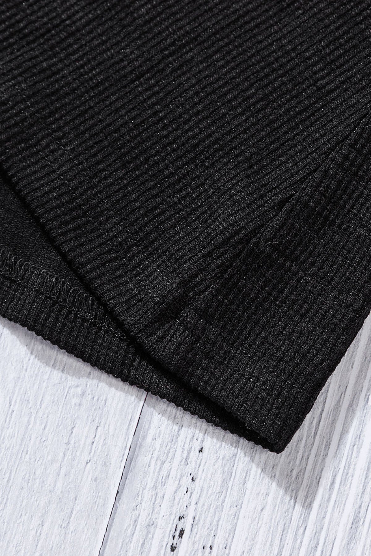 Crewneck Buttons Ribbed Knit Long Sleeve Top Angelwarriorfitness.com
