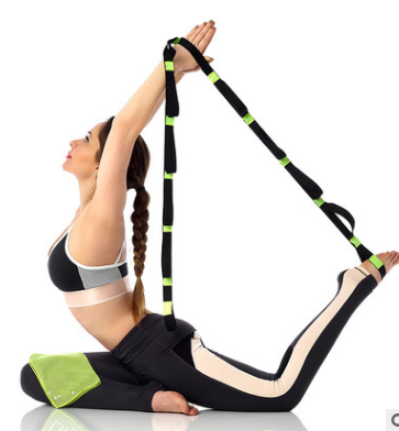 Yoga Stretch Strap Elasticity Yoga Strap with Multiple Grip Loops Angelwarriorfitness.com