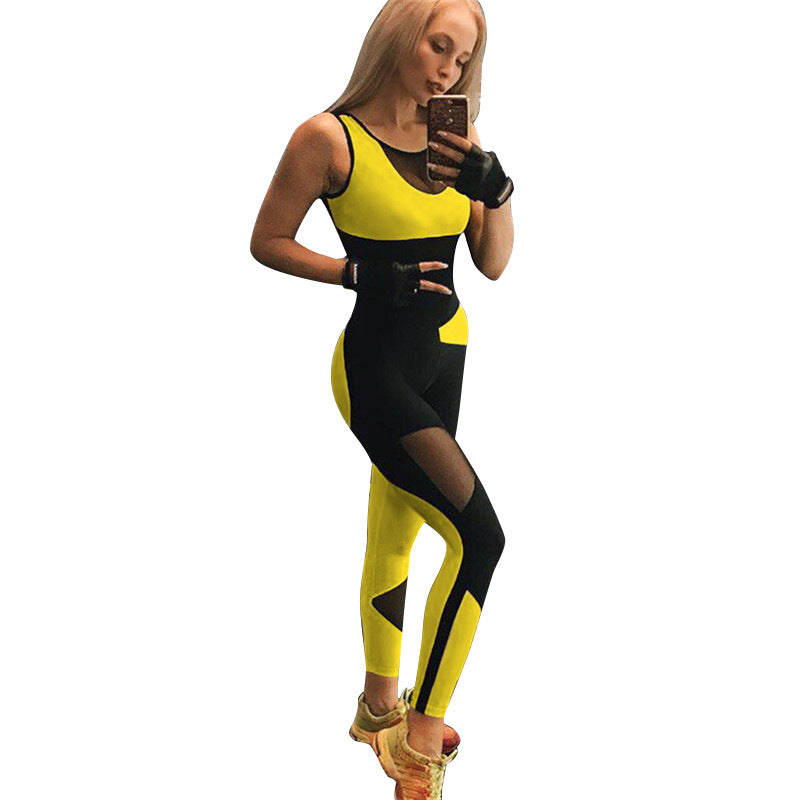Stitching yoga jumpsuit Angelwarriorfitness.com