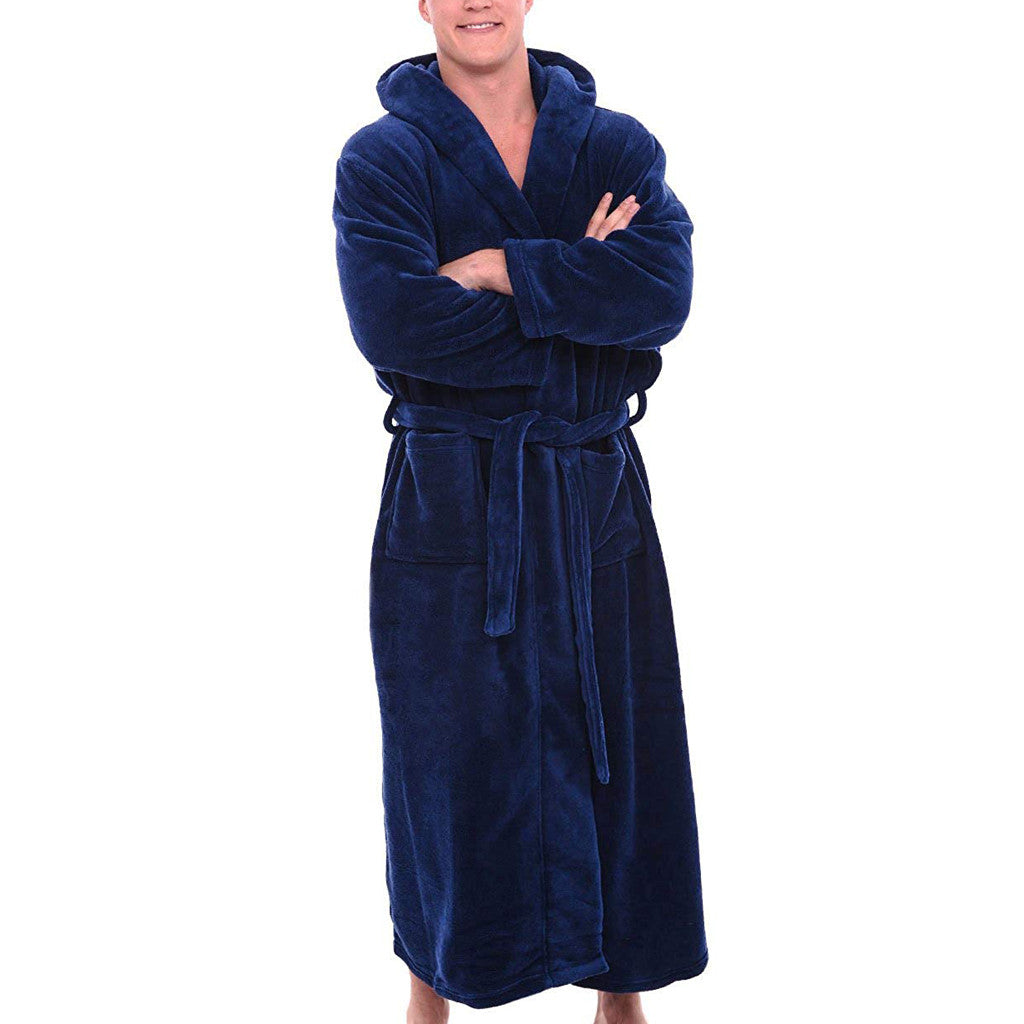 longer bathrobe long-sleeved gown Angelwarriorfitness.com