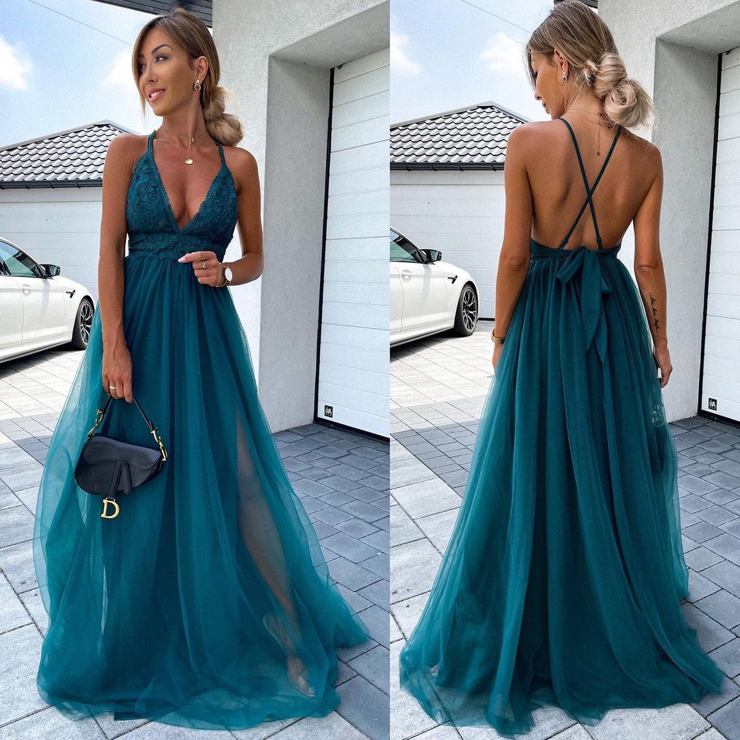 Mesh Deep V Dress Long Dress Angelwarriorfitness.com