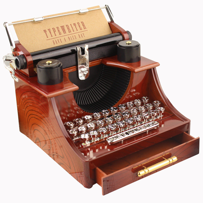 Typewriter clockwork music box Angelwarriorfitness.com