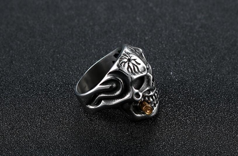 Skull Steel Ring Personalized Punk Men's Ring Jewelry Angelwarriorfitness.com