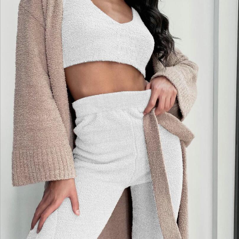 Long Sleeve Crop Tank Top Shorts Pajama Set Angelwarriorfitness.com