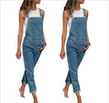 Ladies' Long Blue Jeans With Straps Angelwarriorfitness.com