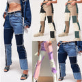 High Elastic Stitching Raw Edge Women's Straight-leg Jeans Angelwarriorfitness.com