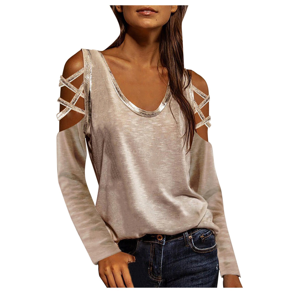 Fashion Ladies Sexy Round Neck Strapless Top Angelwarriorfitness.com