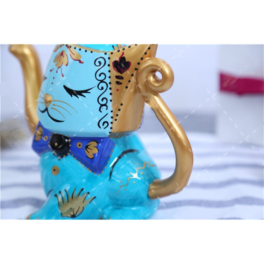 High Temperature Hand Color Cute Cat Teapot Angelwarriorfitness.com