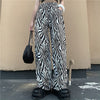Retro Casual Pants Net Red Zebra Pattern Loose Wide-leg Straight-leg Pants Angelwarriorfitness.com