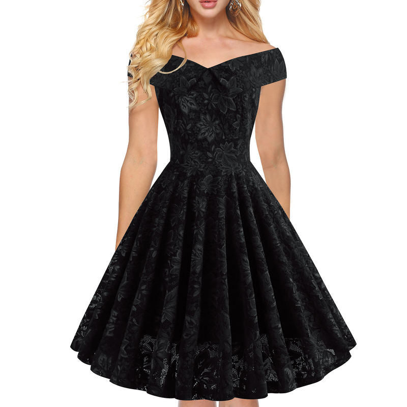 One-Shoulder Summer Dress Lace Dress Angelwarriorfitness.com