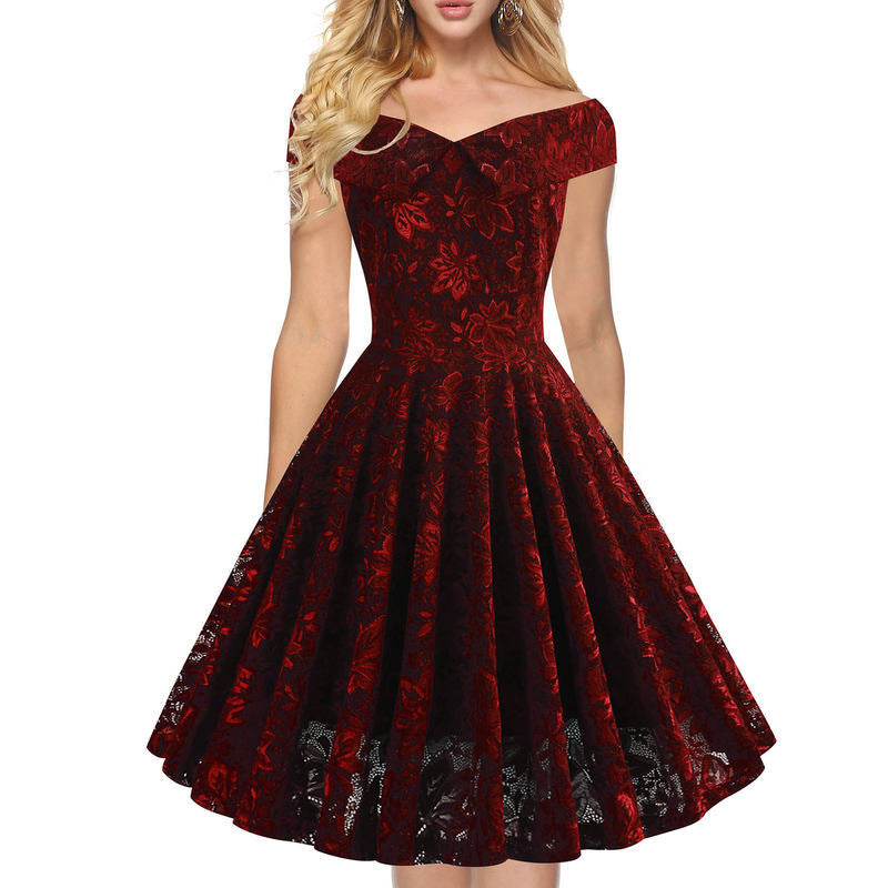 One-Shoulder Summer Dress Lace Dress Angelwarriorfitness.com