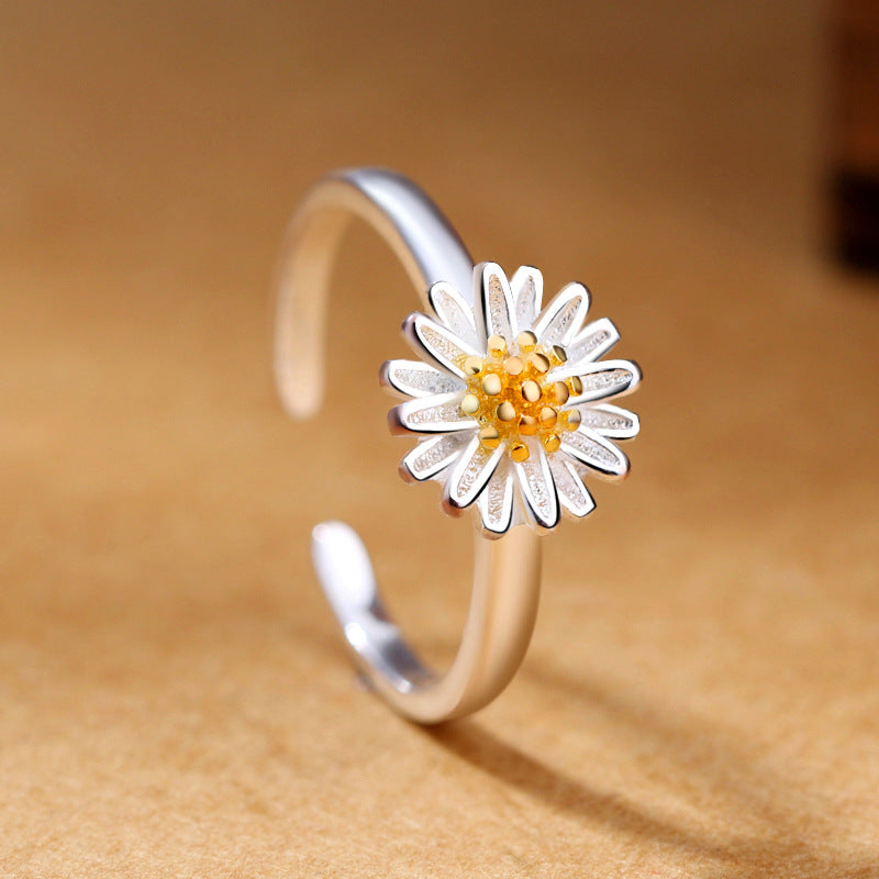 Chrysanthemum Ring Retro Literary Personality Open Ring Angelwarriorfitness.com