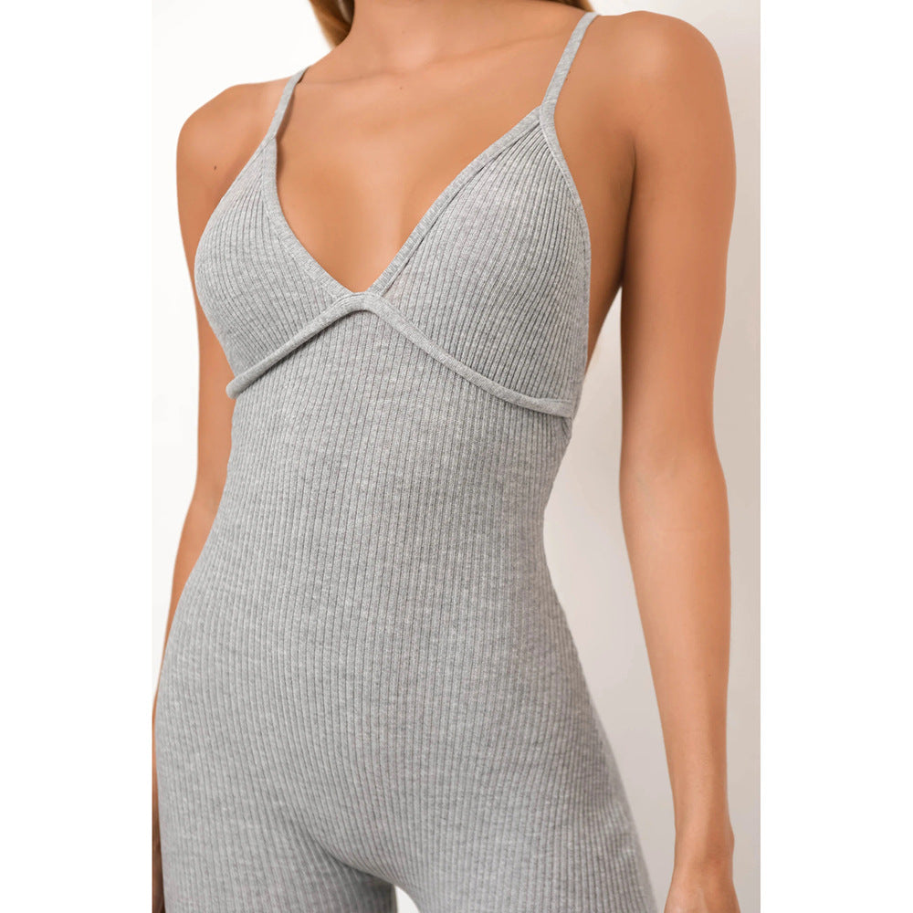 Sexy Backless Solid Color Slimming Onesie For Ladies Angelwarriorfitness.com