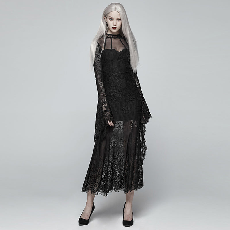 Gothic lace long sleeve dress Angelwarriorfitness.com