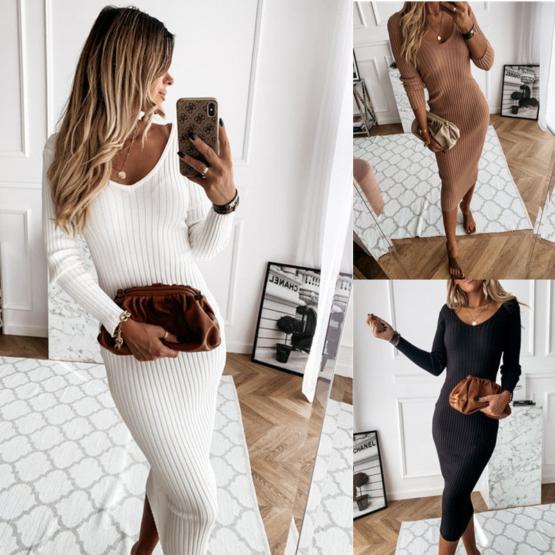 Classy Tight Fitting Long Sleeved Dress Angelwarriorfitness.com