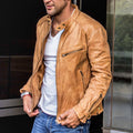 Punk Men s Motorcycle Leather Jacket Angelwarriorfitness.com