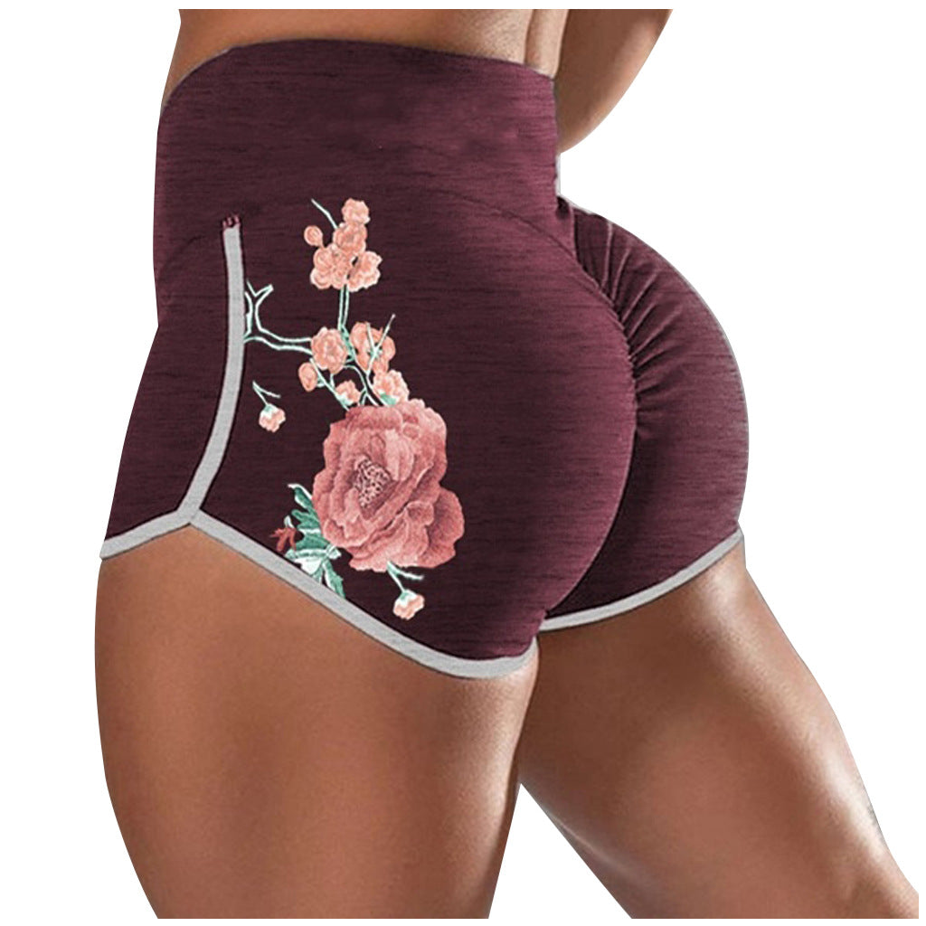 Women Female Push Up Gym Legging Running Floral Workout Shorts Scrunch Booty Gym Comfortable Pants Angelwarriorfitness.com