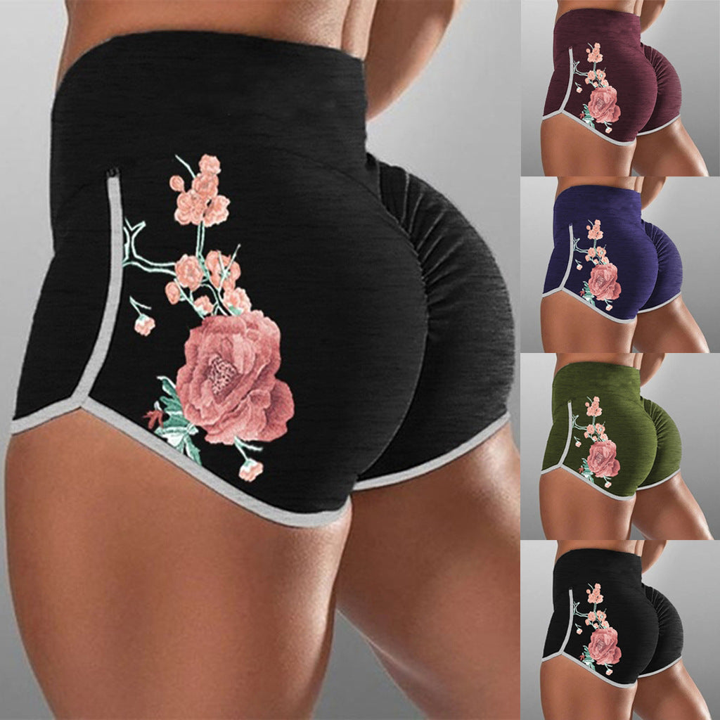 Women Female Push Up Gym Legging Running Floral Workout Shorts Scrunch Booty Gym Comfortable Pants Angelwarriorfitness.com