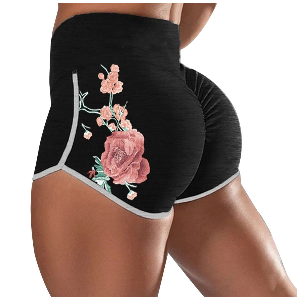 Women Female Push Up Gym Legging Running Floral Workout Shorts Scrunch Booty Gym Comfortable Pants Angelwarriorfitness.com