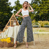 Women's Floral Wide Leg Pants Women's Loose High Waist Straight Leg Casual Pants Angelwarriorfitness.com