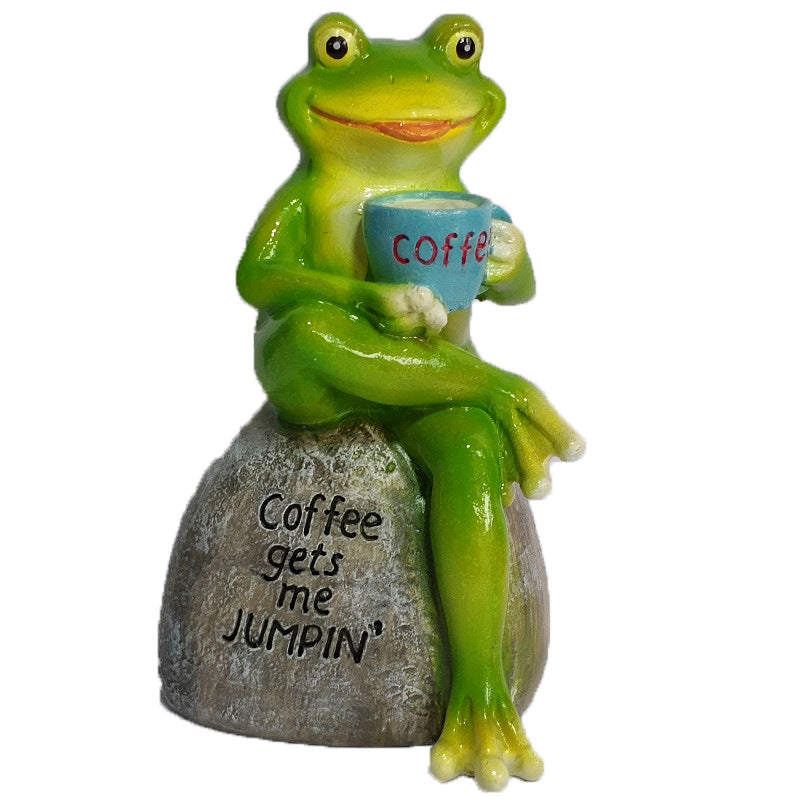 Frog Statue Figurine Garden Angelwarriorfitness.com