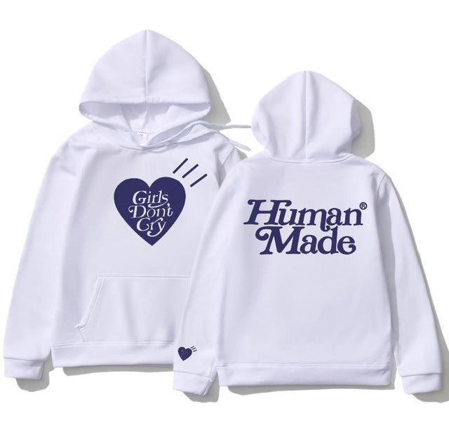 Human Made Fleece Hoodies Sweatshirt Men Women Cotton Girls Angelwarriorfitness.com