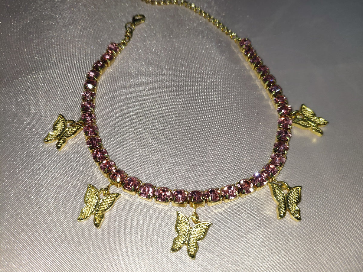 Butterfly Pendant Anklet Angelwarriorfitness.com