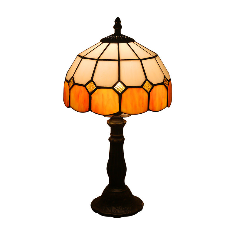Lamp Bedroom Bedside Lamp Retro Bar Yellow Glass Lamp Resin Base Table Lamps Makeup Table Side Table Led Lights Angelwarriorfitness.com