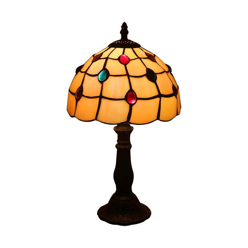 Lamp Bedroom Bedside Lamp Retro Bar Yellow Glass Lamp Resin Base Table Lamps Makeup Table Side Table Led Lights Angelwarriorfitness.com