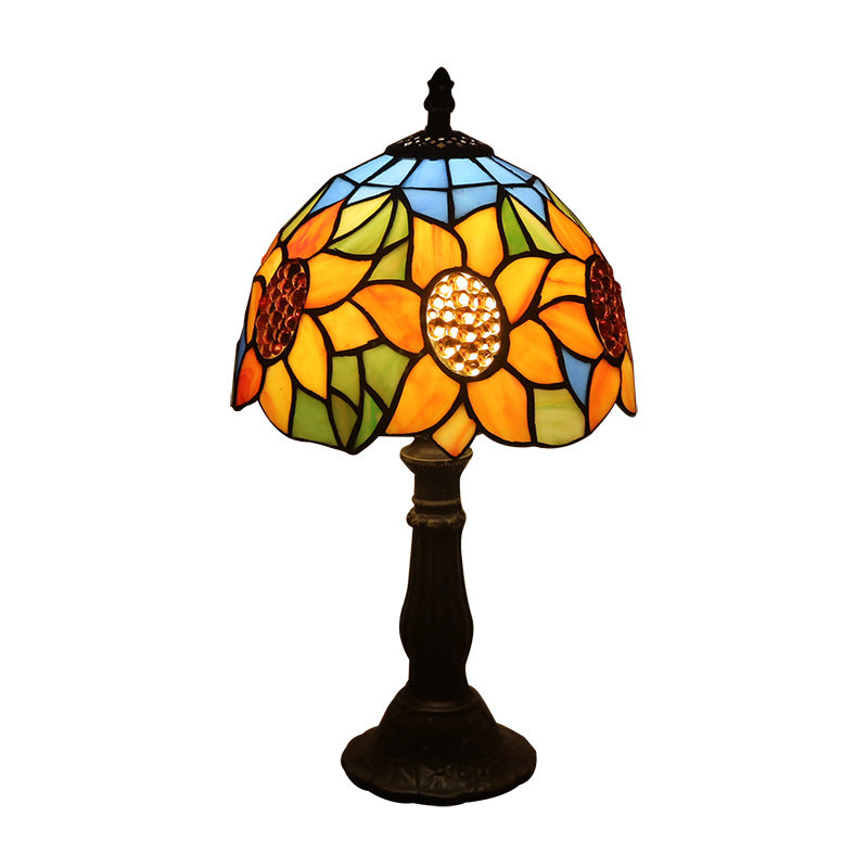 Lamp Bedroom Bedside Lamp Retro Bar Yellow Glass Lamp Resin Base Table Lamps Makeup Table Side Table Led Lights Angelwarriorfitness.com