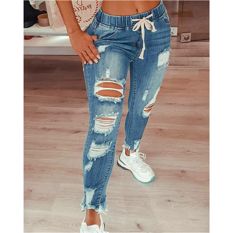 Hot Selling European And American Women'S Jeans Slim Slimming Women'S Jeans Trousers Angelwarriorfitness.com