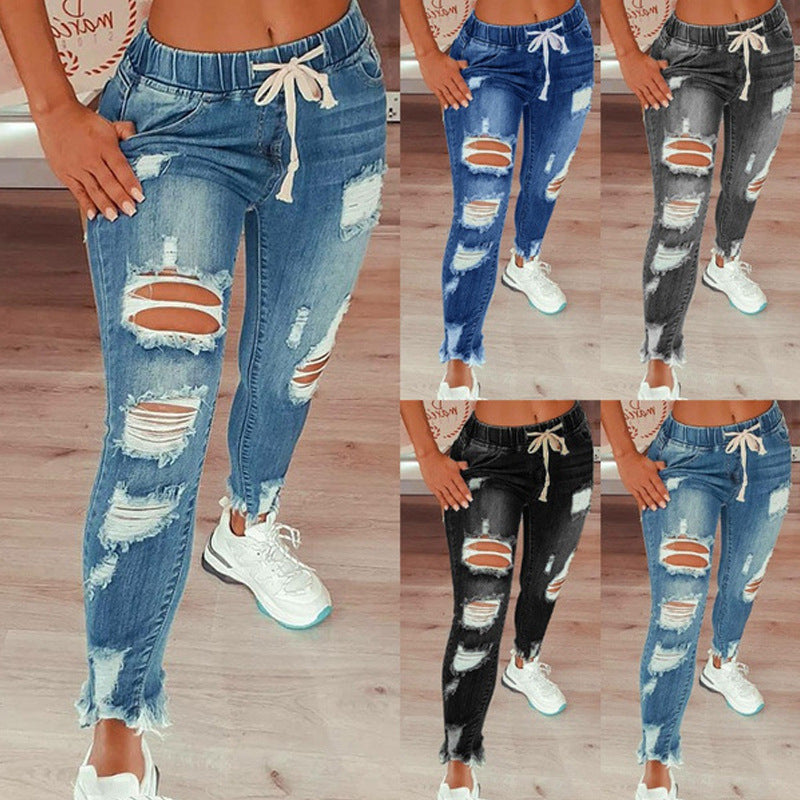 Hot Selling European And American Women'S Jeans Slim Slimming Women'S Jeans Trousers Angelwarriorfitness.com