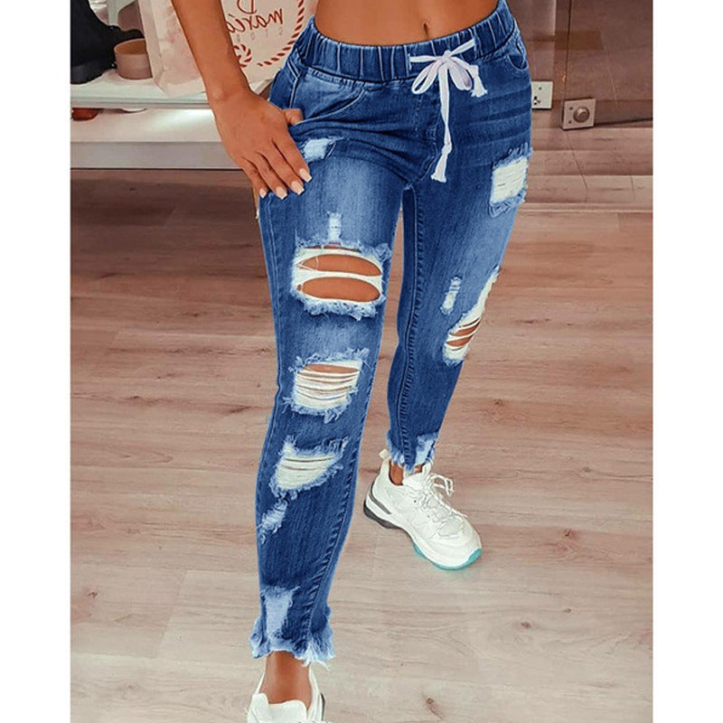 Hot Selling European And American Women'S Jeans Slim Slimming Women'S Jeans Trousers Angelwarriorfitness.com